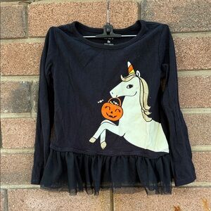 Carter's Black Long Sleeve Unicorn Tee Size 5T